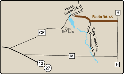 Map or Rustic Road 45
