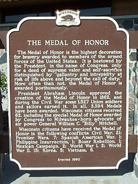 The Medal of Honor historical marker